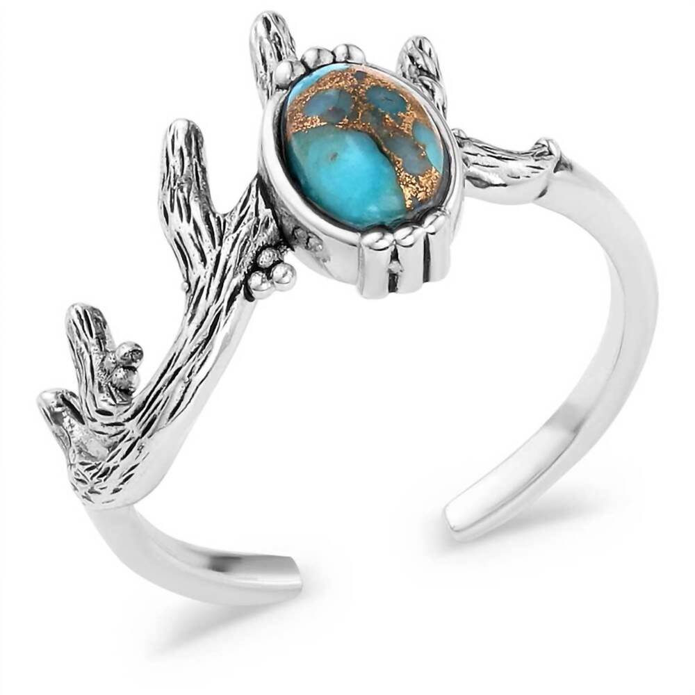 NEW MONTANA SILVERSMITHS women's turquoise haven open ring in silver